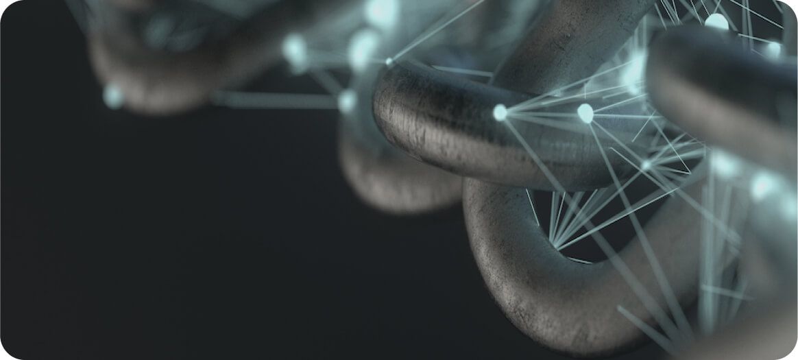Heavy chain links with a digital network overlay